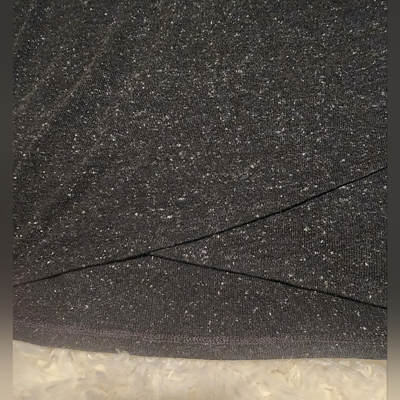 LOFT Smokey Grey Flecked 3/4 Length Lightweight Sweater Tulip Hem Sz. XL - Picture 4 of 5